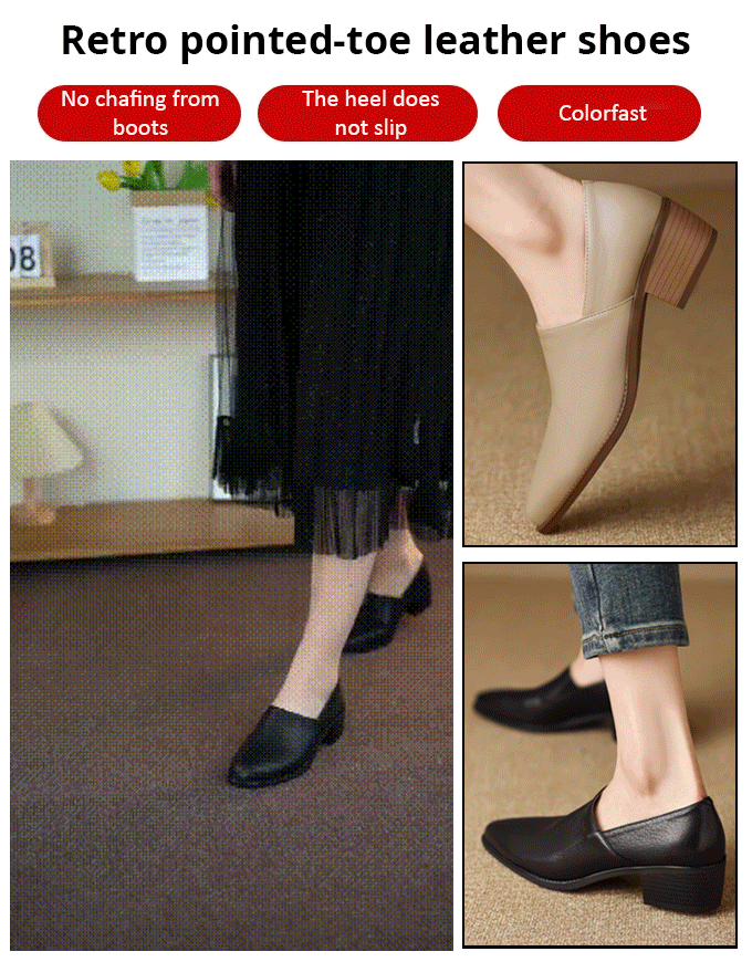 ✨ Spring/Summer Hot Sale 50% OFF 💕Women's Vintage Pointed Toe Slip-On Soft Shoes