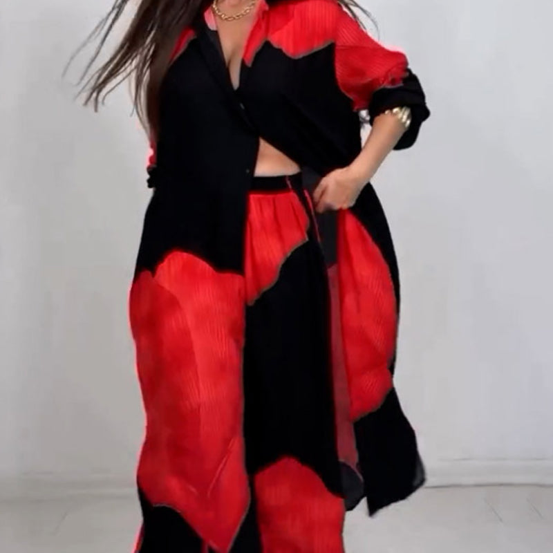 🩷Summer Special Offer🌼Full Button Down Long Shirt & Drawstring Pants Set(The more you buy, the higher the discount)