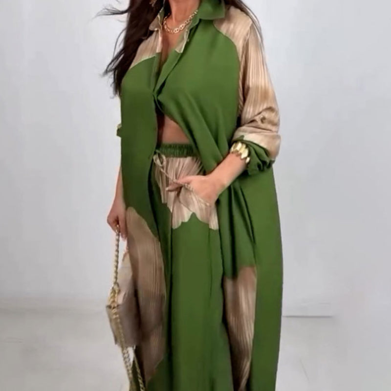 🩷Summer Special Offer🌼Full Button Down Long Shirt & Drawstring Pants Set(The more you buy, the higher the discount)