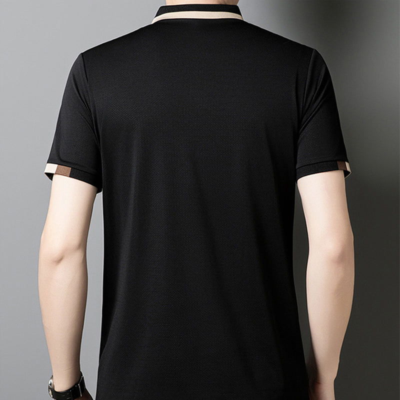 🔥Today 50% off🔥Men's Stretch Ice Silk Short Sleeve Lapel T-shirt