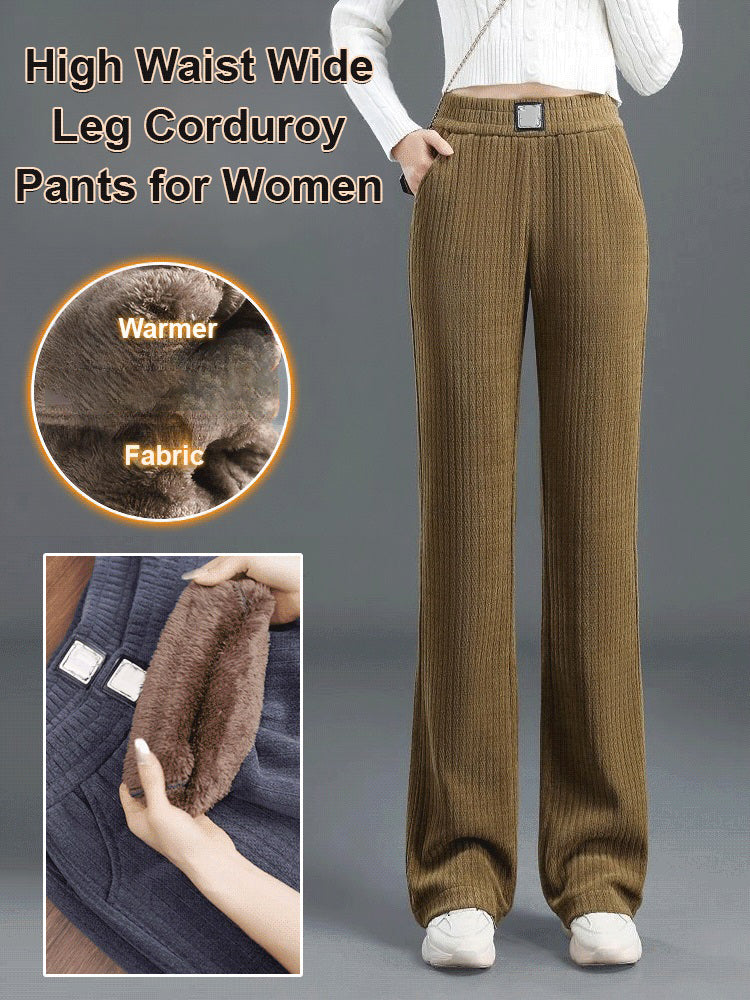 High Waist Wide Leg Corduroy Pants