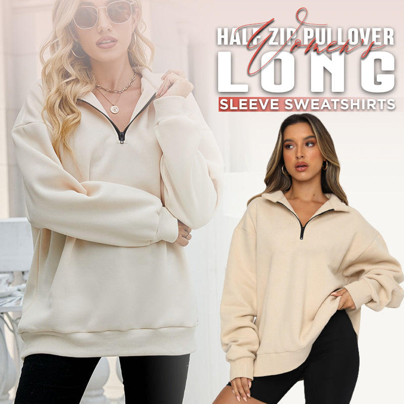 🔥🖤Black Friday Sale:50% OFF🔥Women's Half Zip Pullover Long Sleeve Sweatshirts