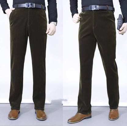 Men's Stretchy Corduroy Straight Long Pants