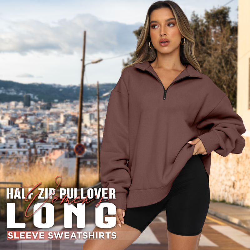 🔥🖤Black Friday Sale:50% OFF🔥Women's Half Zip Pullover Long Sleeve Sweatshirts