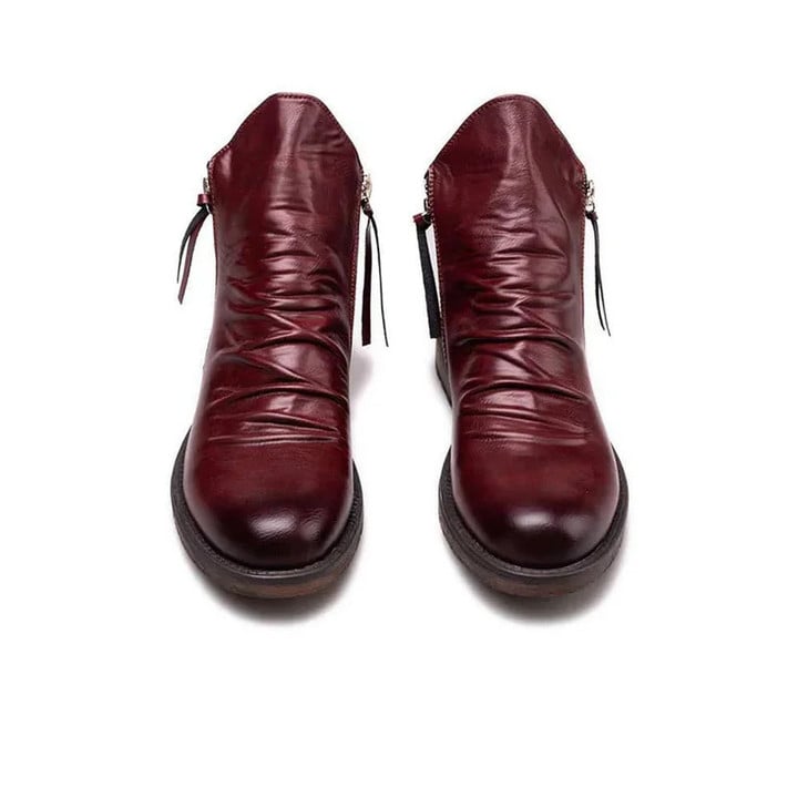 Plus Size Men's Leather Vintage Leather Boots