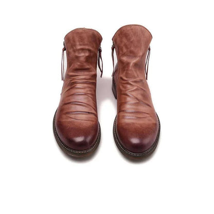 Plus Size Men's Leather Vintage Leather Boots