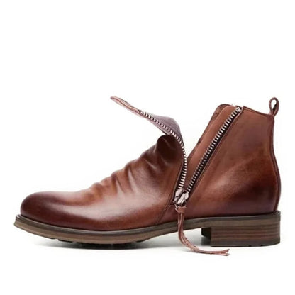 Plus Size Men's Leather Vintage Leather Boots