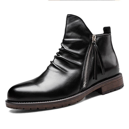 Plus Size Men's Leather Vintage Leather Boots