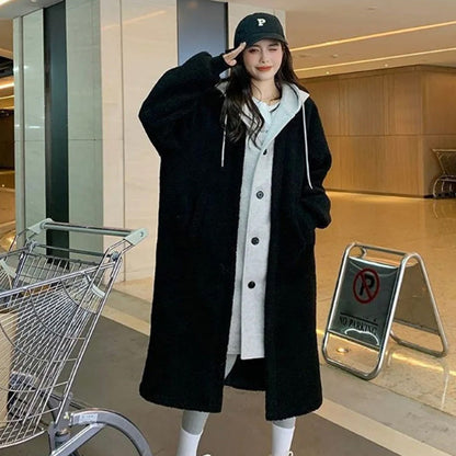 💖Warm Gift💖2-Layered Faux Lambswool Hooded Coat Jacket