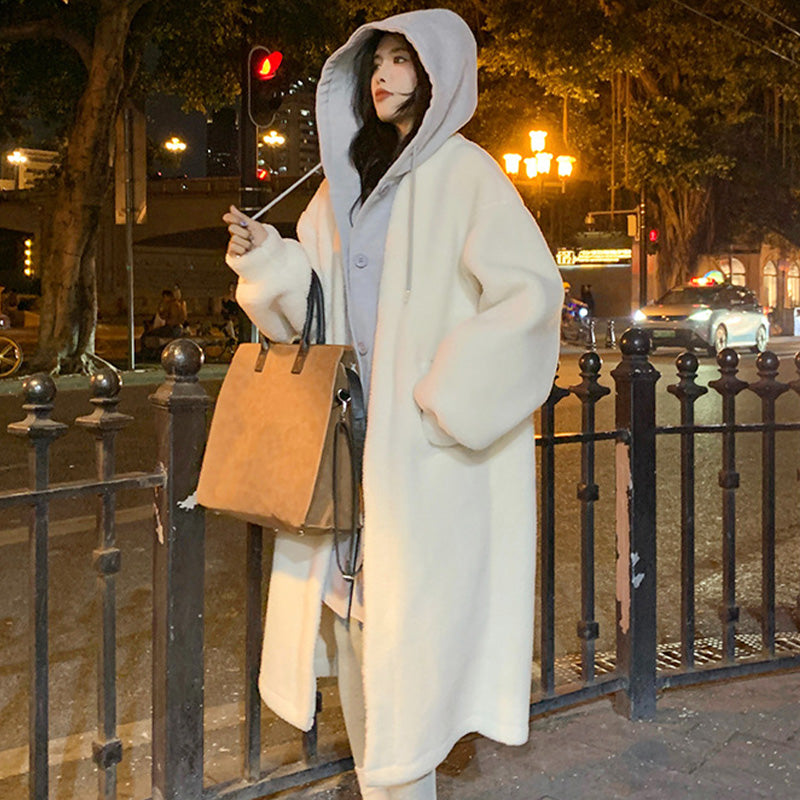 💖Warm Gift💖2-Layered Faux Lambswool Hooded Coat Jacket