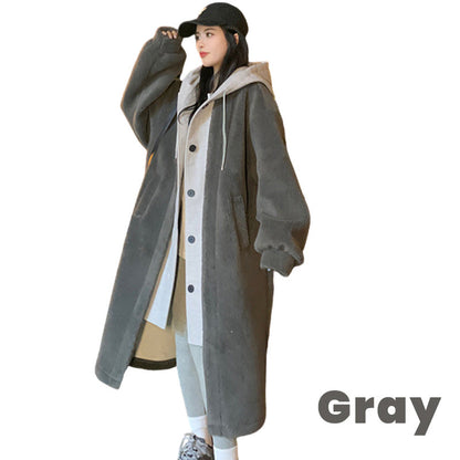 💖Warm Gift💖2-Layered Faux Lambswool Hooded Coat Jacket