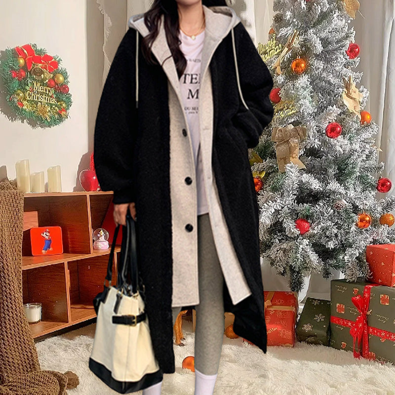 💖Warm Gift💖2-Layered Faux Lambswool Hooded Coat Jacket