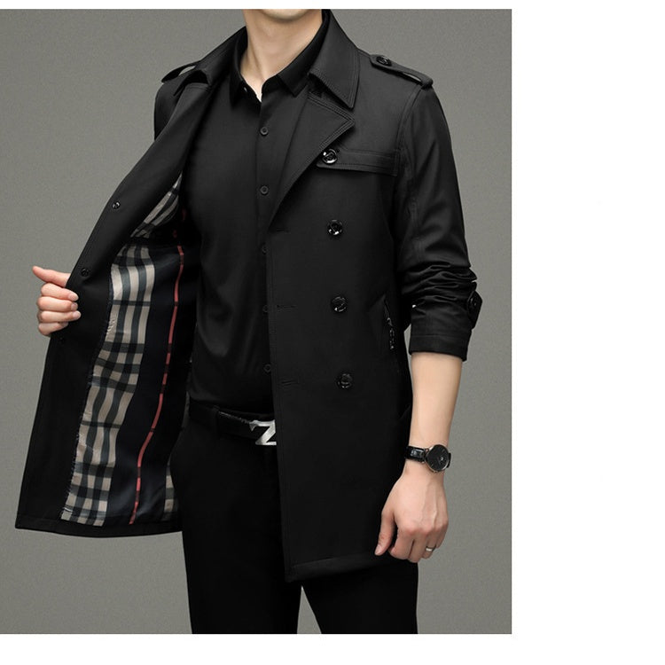 🥰Seasonal Promotions🥰Men's Double Breasted Windbreaker Jacket