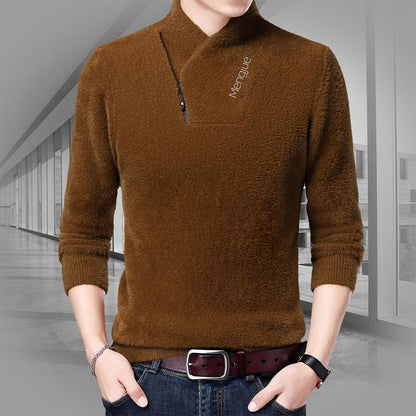 Men's Warm V-Neck Half-Zip Top