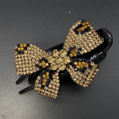 Elegant Bow Rhinestone Duckbill Hairpin