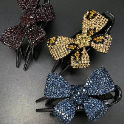 Elegant Bow Rhinestone Duckbill Hairpin