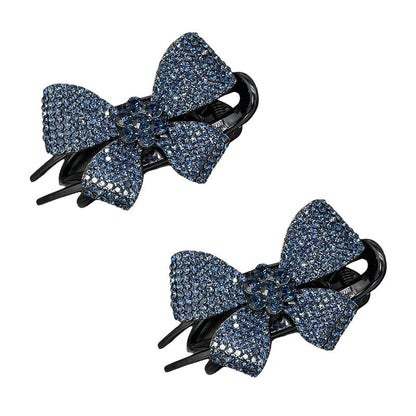 Elegant Bow Rhinestone Duckbill Hairpin