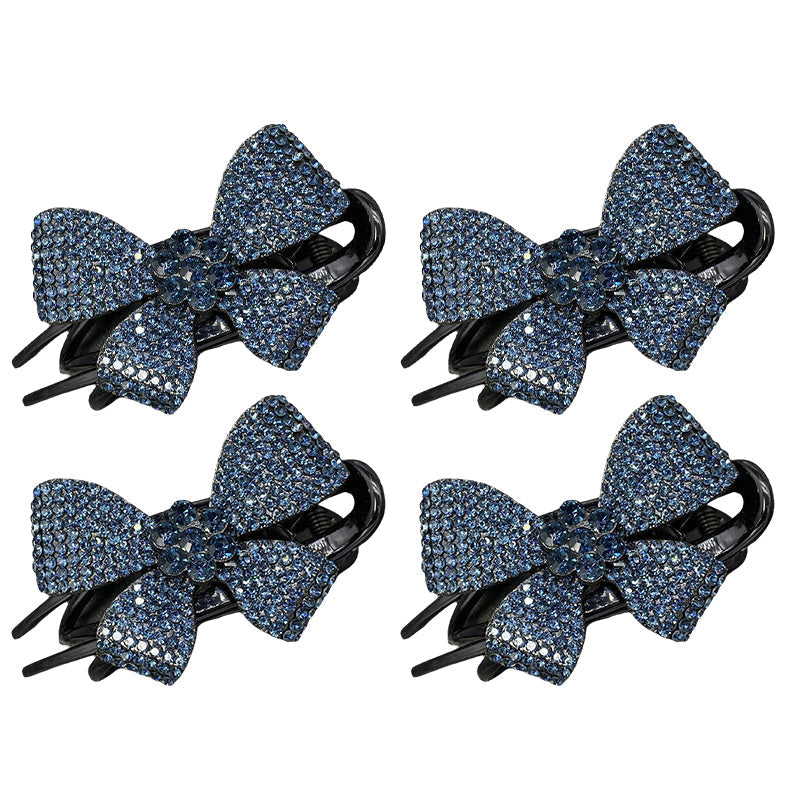 Elegant Bow Rhinestone Duckbill Hairpin