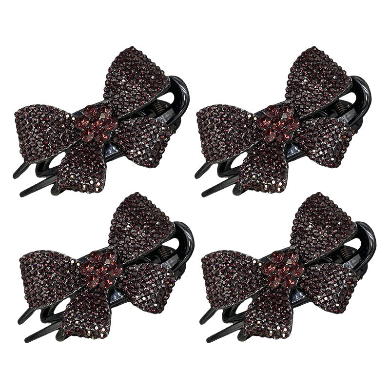 Elegant Bow Rhinestone Duckbill Hairpin