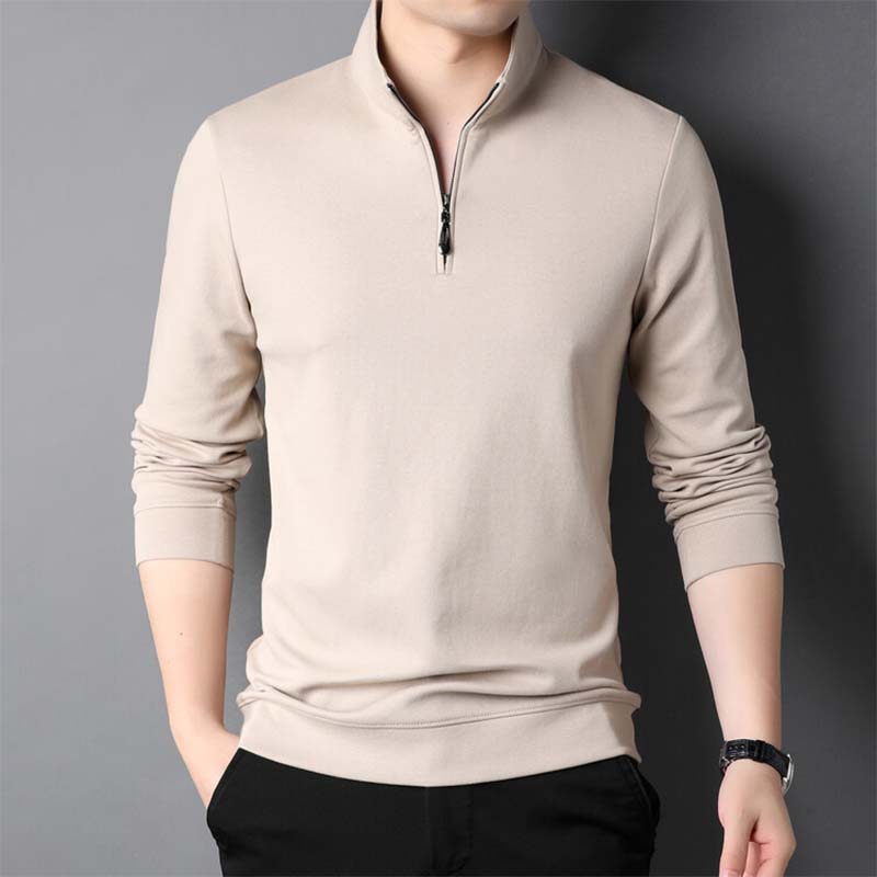 🎅Christmas Specials🎁Men's Solid Half Zip Long-Sleeve Tops