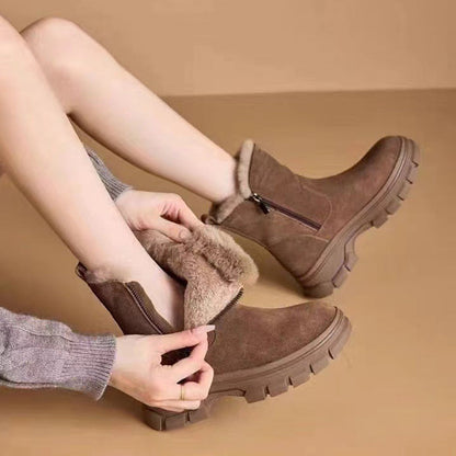 Women's Trendy Warm Boots with Zipper