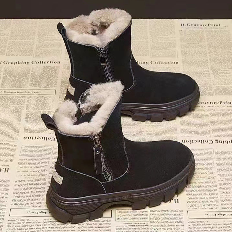 Women's Trendy Warm Boots with Zipper