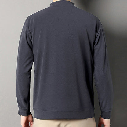 Men's Cozy Long - Sleeve Pullover with Zippered Collar