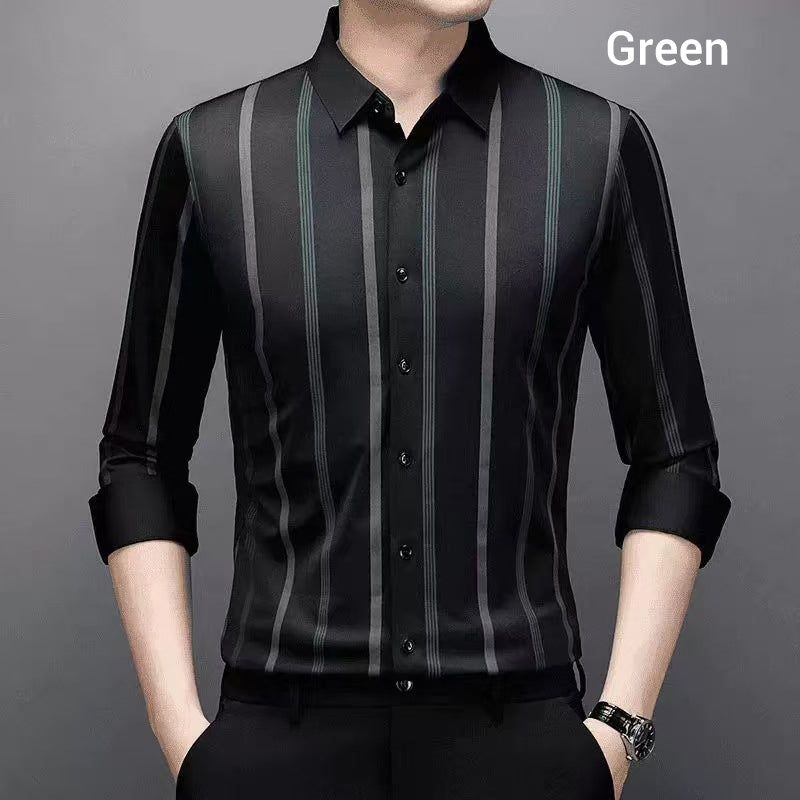 🔥50%OFF Christmas Sale🔥Men's Thickened Striped Lapel Button Down Shirts - Buy 2 Get Free Shipping