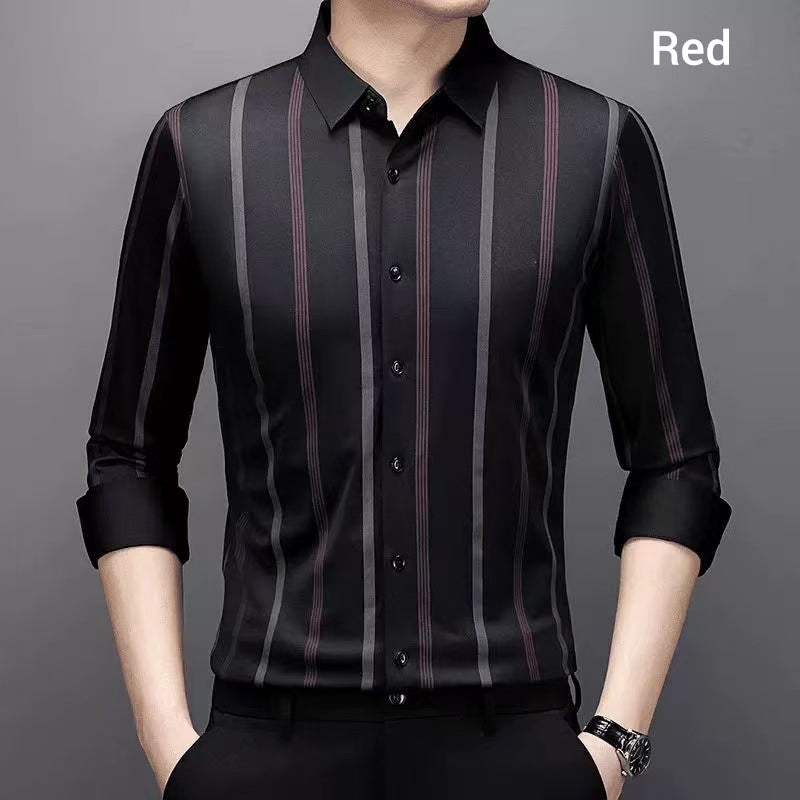 🔥50%OFF Christmas Sale🔥Men's Thickened Striped Lapel Button Down Shirts - Buy 2 Get Free Shipping