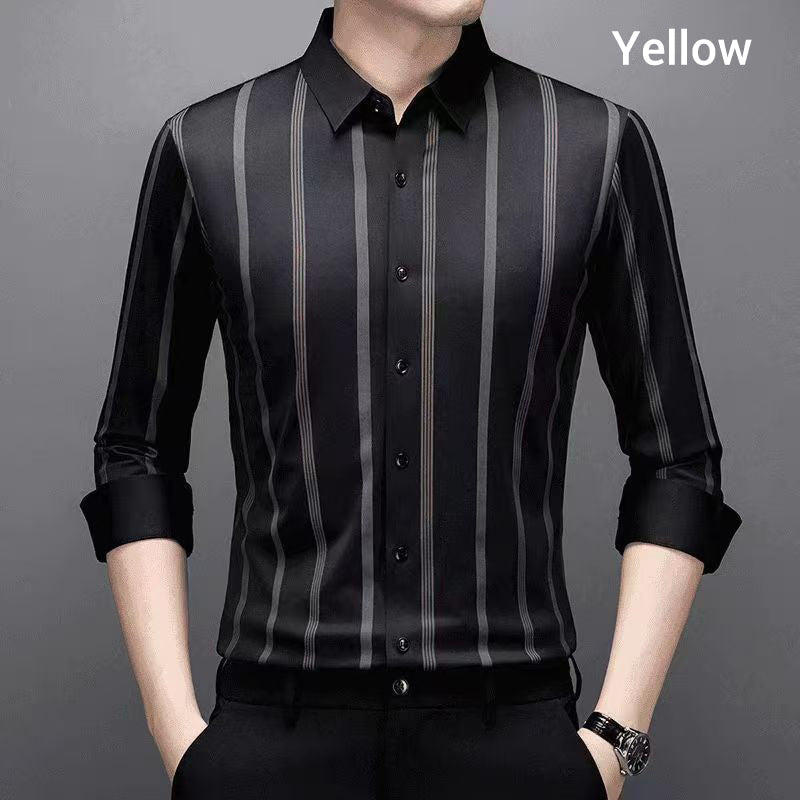 🔥50%OFF Christmas Sale🔥Men's Thickened Striped Lapel Button Down Shirts - Buy 2 Get Free Shipping