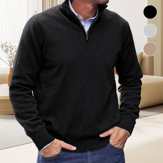 Men's Casual Long-Sleeve Quarter-Zip Sweater