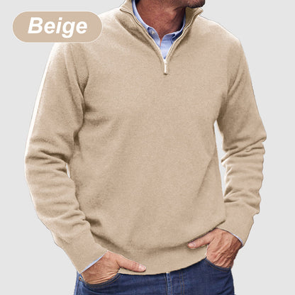 Men's Casual Long-Sleeve Quarter-Zip Sweater