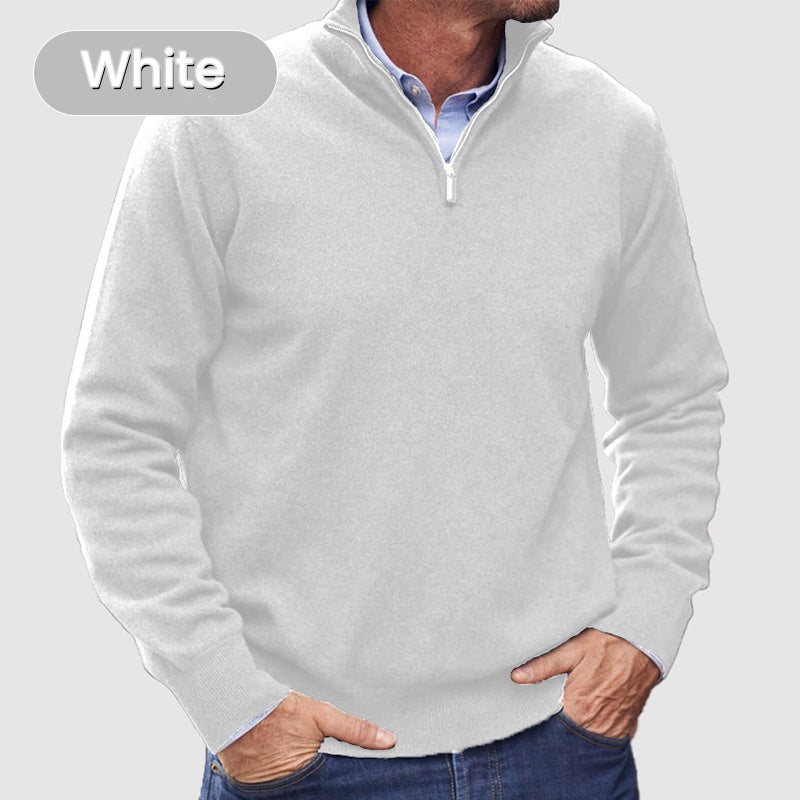 Men's Casual Long-Sleeve Quarter-Zip Sweater