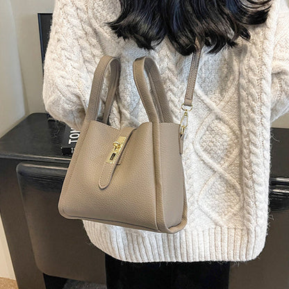 Women's Large Capacity Imitation Leather Bucket Bag