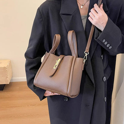 Women's Large Capacity Imitation Leather Bucket Bag