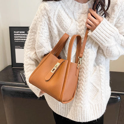 Women's Large Capacity Imitation Leather Bucket Bag