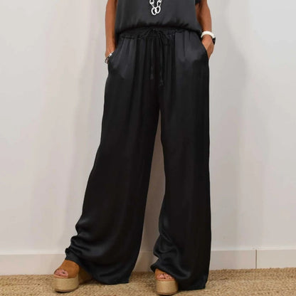 ✨2025 NEW SALES - 50% OFF✨ Women's Satin Short Sleeve Top & Pants 2-Piece Set