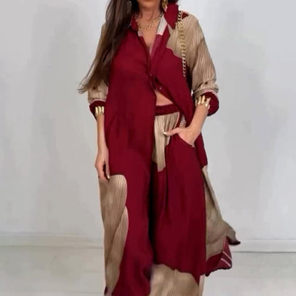 🩷Summer Special Offer🌼Full Button Down Long Shirt & Drawstring Pants Set（The more you buy, the higher the discount）